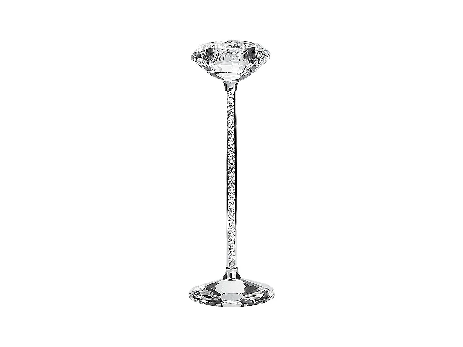 Bougeoir KOFI Verre 23 cm Argenté