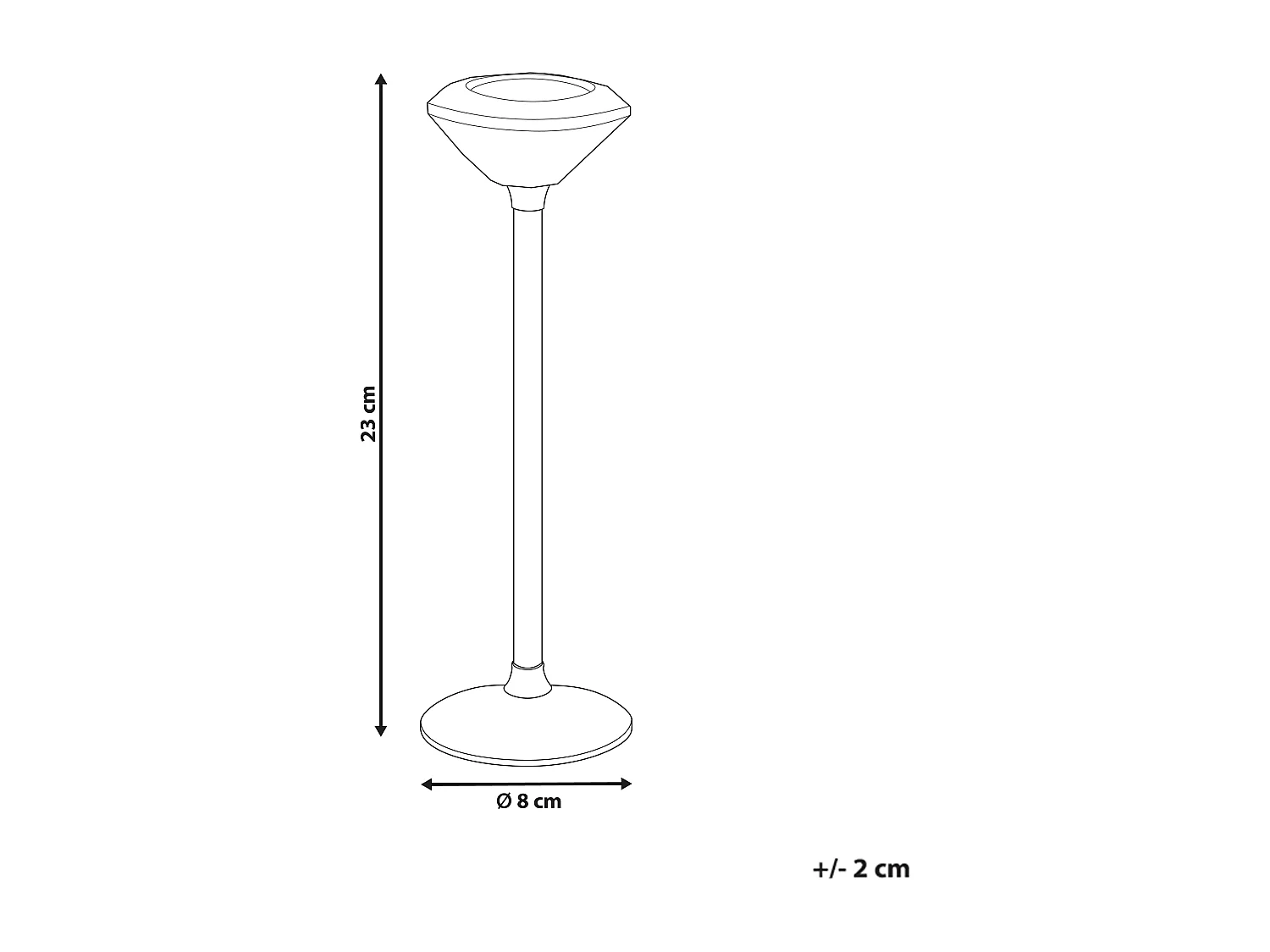 Bougeoir KOFI Verre 23 cm Argenté