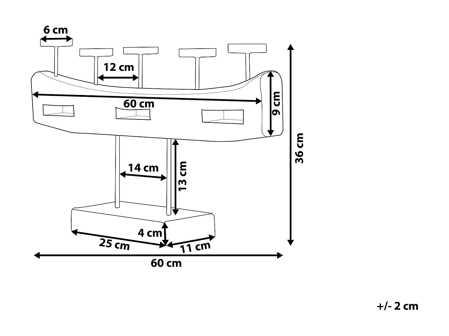 Świecznik GUATEMALA Drewno 36 cm Brązowy