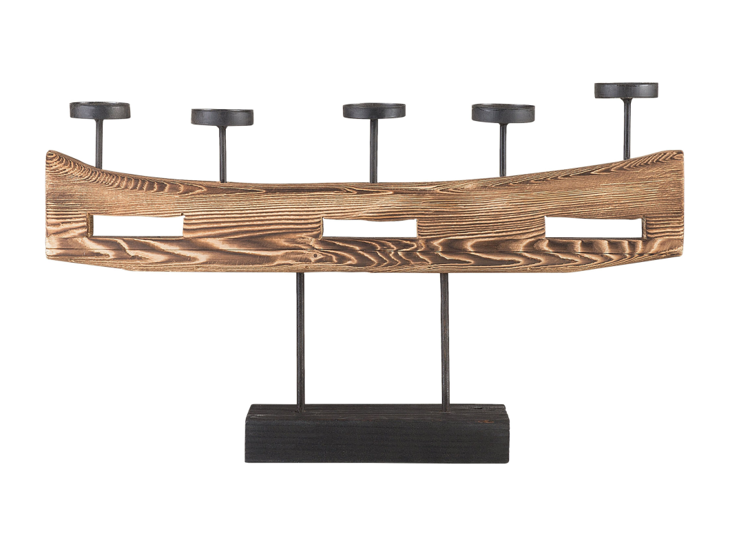 Portacandele GUATEMALA Legno 36 cm Marrone