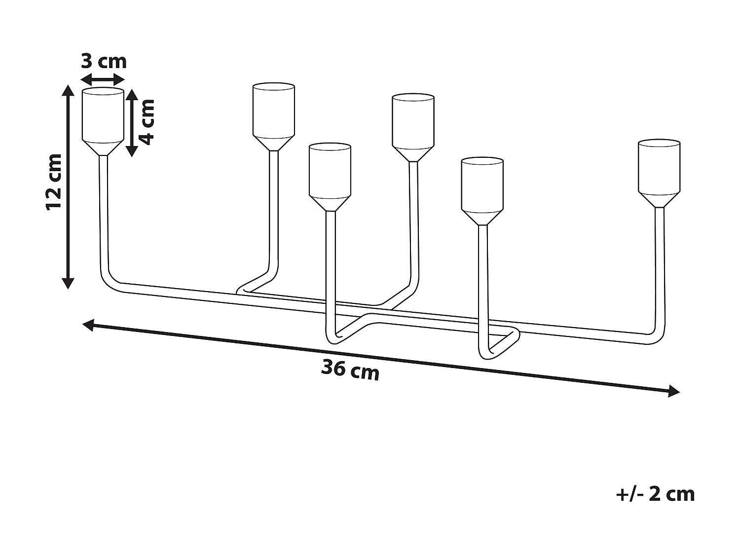 Świecznik BANGKA Metal 12 cm Czarny