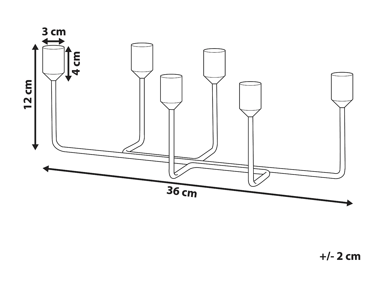 Candelabro BANGKA Metal 12 cm Preto