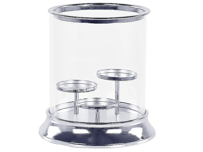Bougeoir CILEGON Verre 24 cm Argenté
