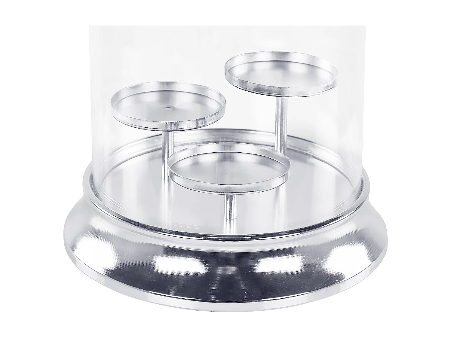 Kaarshouder CILEGON Glas 24 cm Zilver