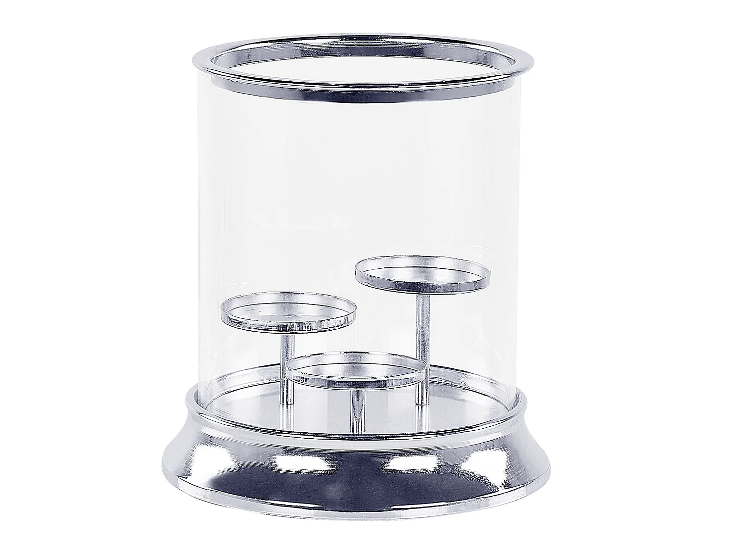 Bougeoir CILEGON Verre 24 cm Argenté