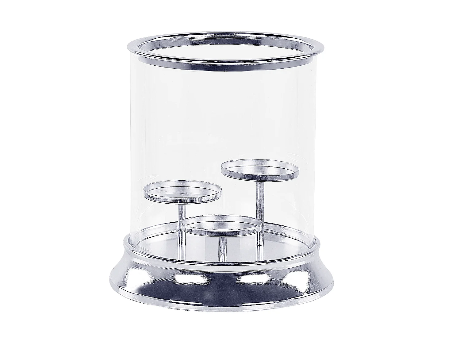 Kerzenständer CILEGON Glas 24 cm Silber