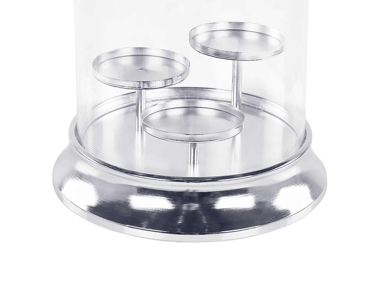 Kerzenständer CILEGON Glas 24 cm Silber