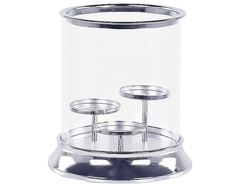Kaarshouder CILEGON Glas 24 cm Zilver