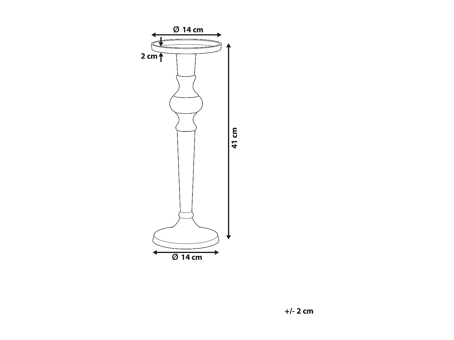 Świecznik SANAFA Metal 41 cm Srebrny