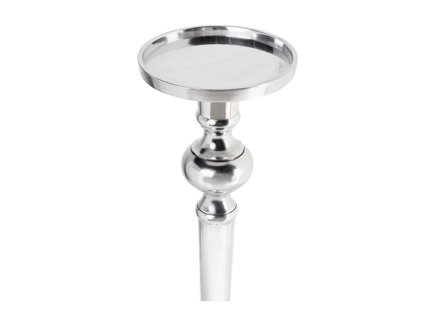 Kerzenständer aus Metall in Silber glänzend klassisches Design Tischdeko Sanafa
