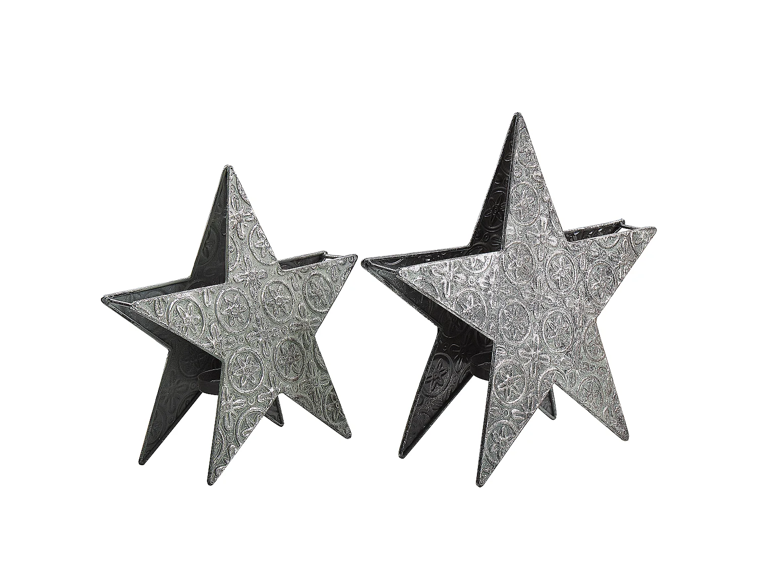 Lot de 2 bougeoirs TORNIO Métal 30/26 cm Argenté