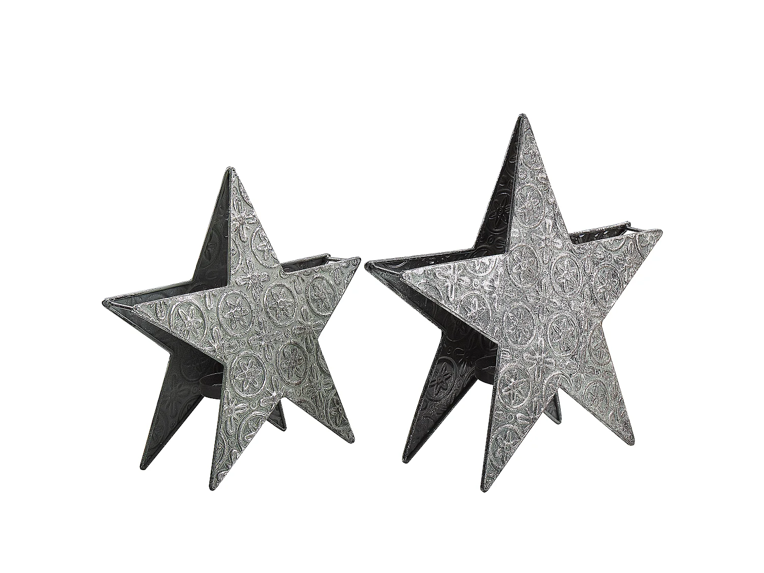 Set van 2 kaarshouders TORNIO Metaal 30/26 cm Zilver