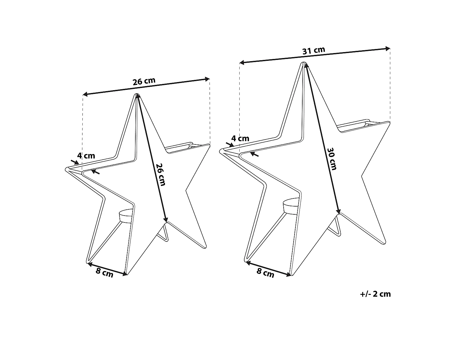 Kerzenständer 2er Set TORNIO Metall 30/26 cm Silber