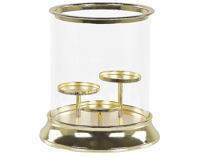 Bougeoir CILEGON Verre 24 cm Doré