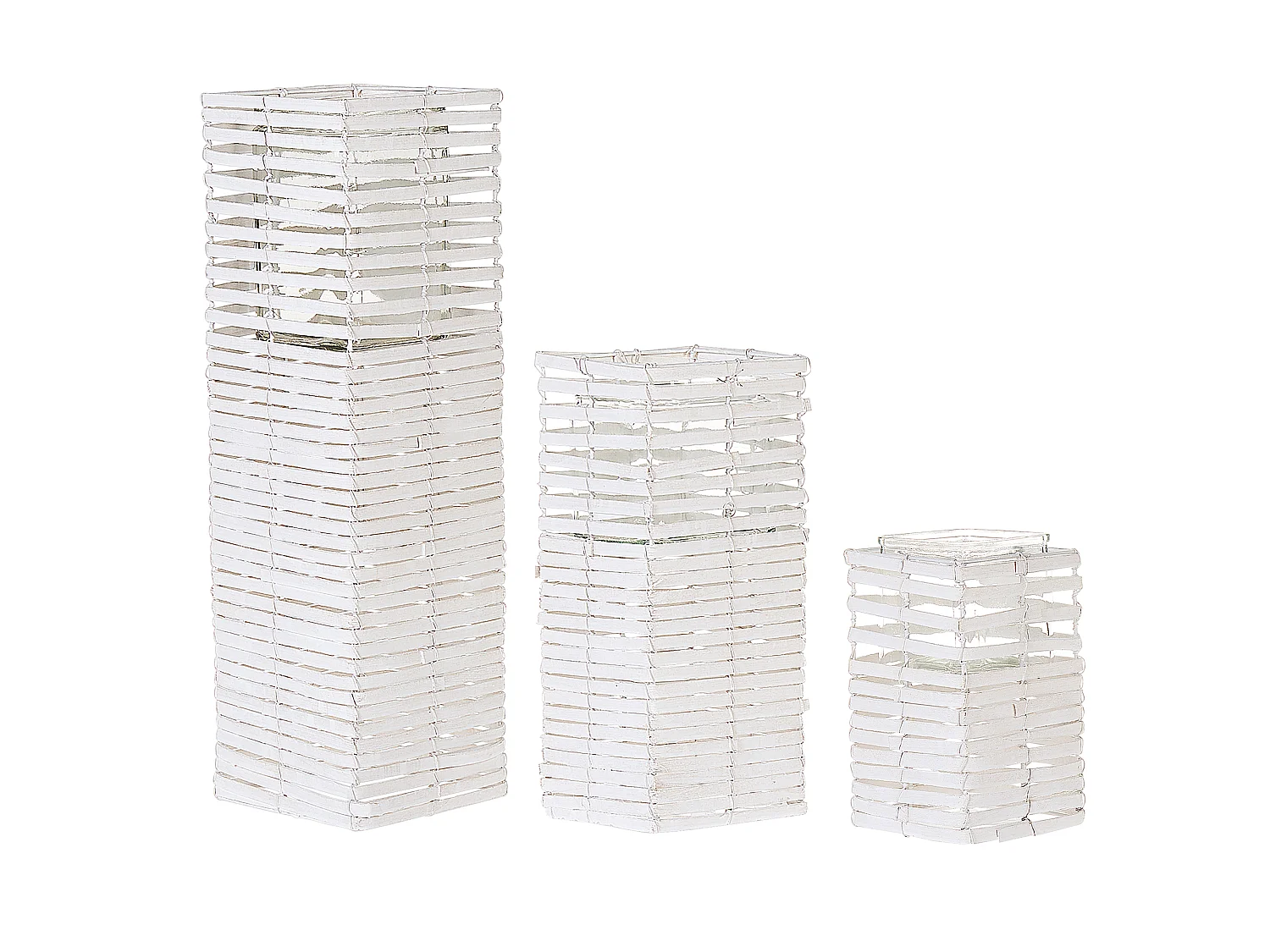 Zestaw 3 świeczników MAROLA 54/34/20 cm Biały