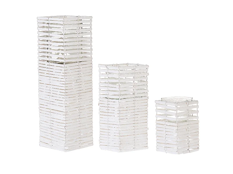 Conjunto de 3 castiçais MAROLA 54/34/20 cm Branco