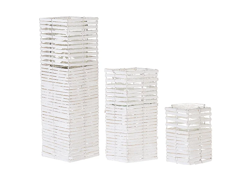 Set di 3 portacandele MAROLA 54/34/20 cm Bianco