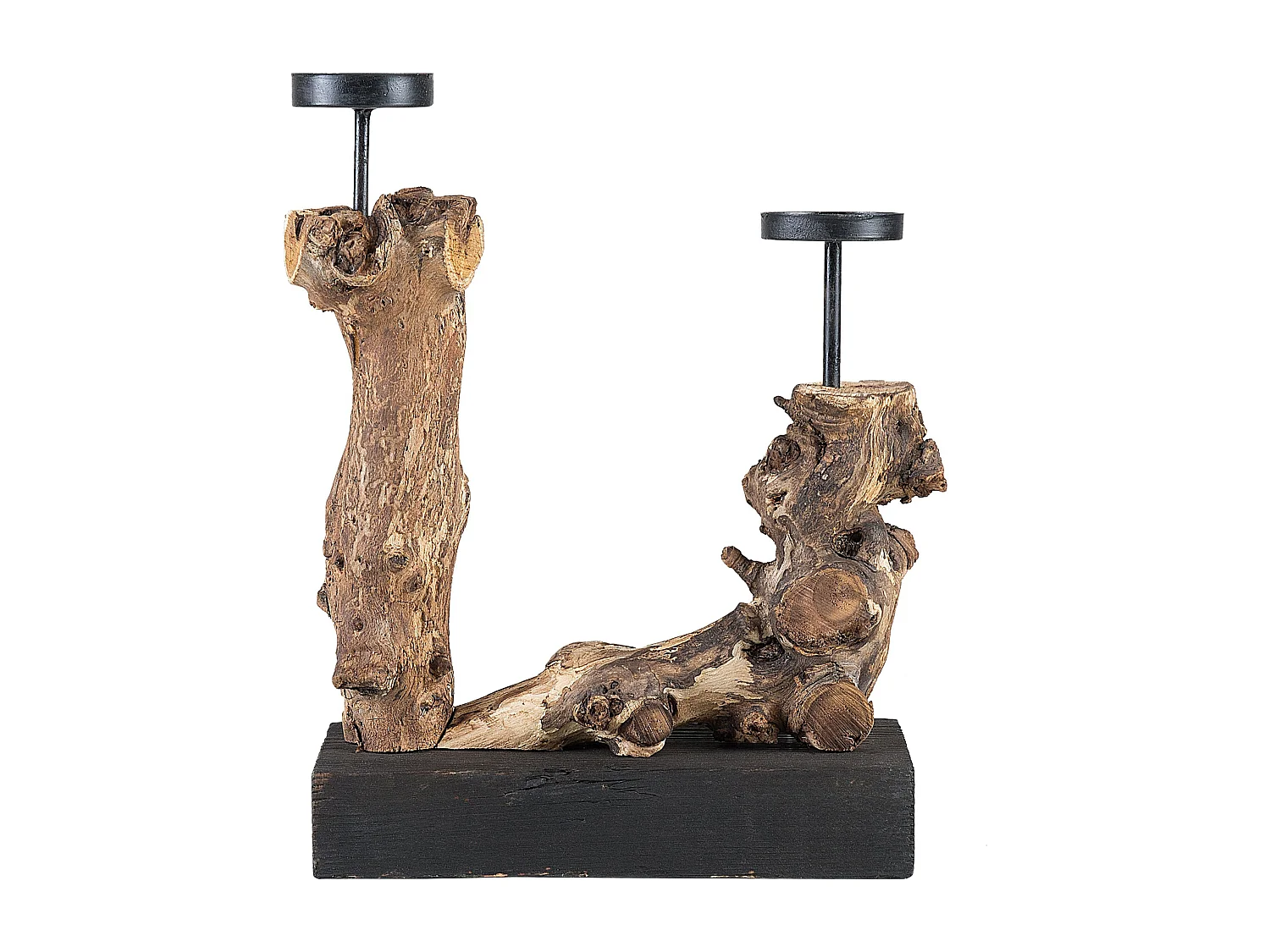 Bougeoir en bois FLORES