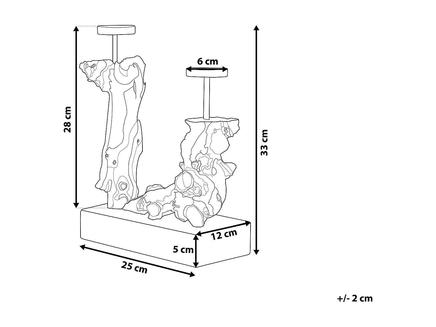 Bougeoir en bois FLORES