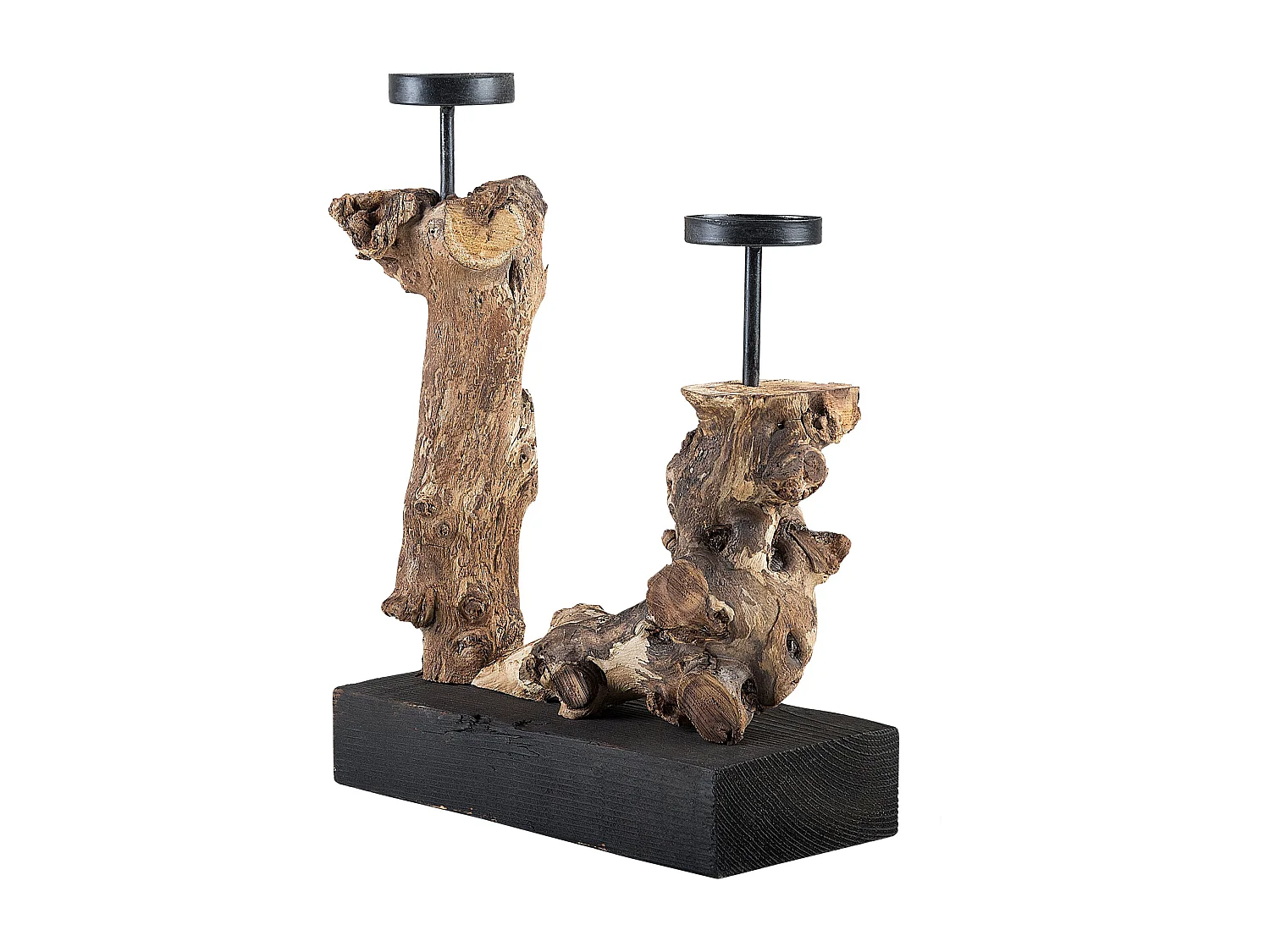 Bougeoir en bois FLORES