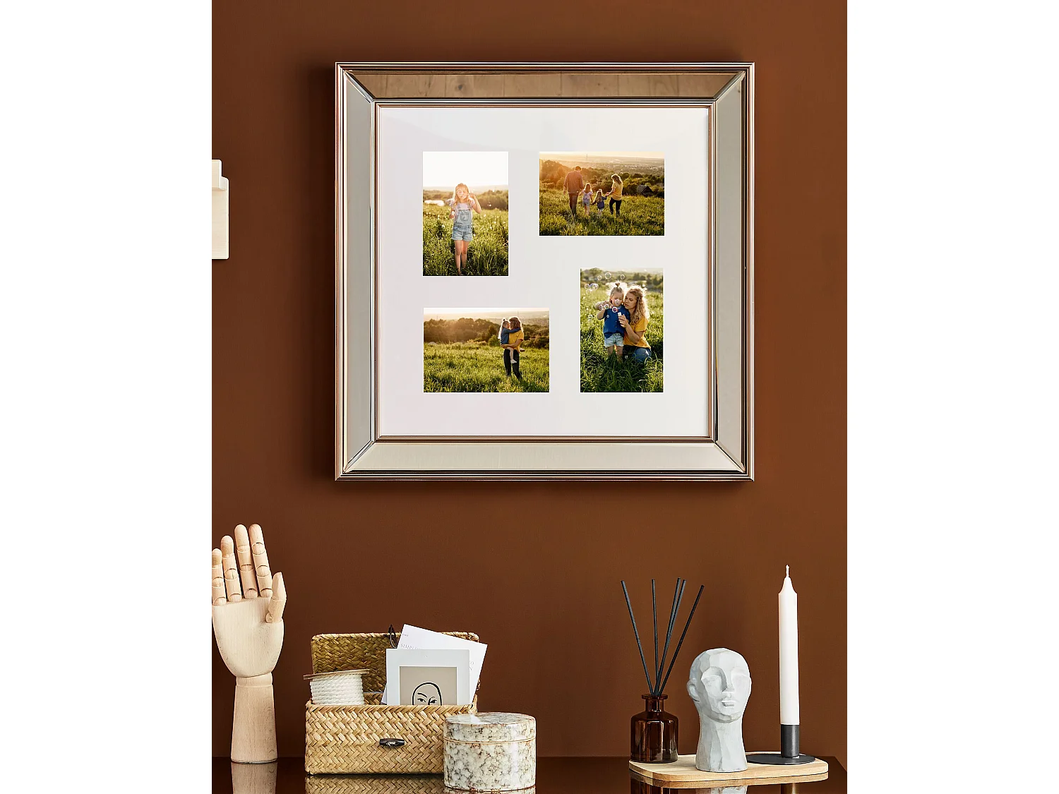Cadre pour 4 photos DABOLA Cuivré