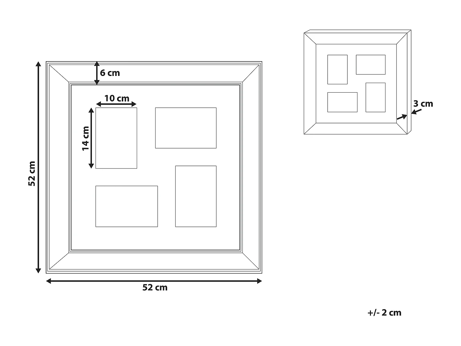 Cadre pour 4 photos DABOLA Cuivré