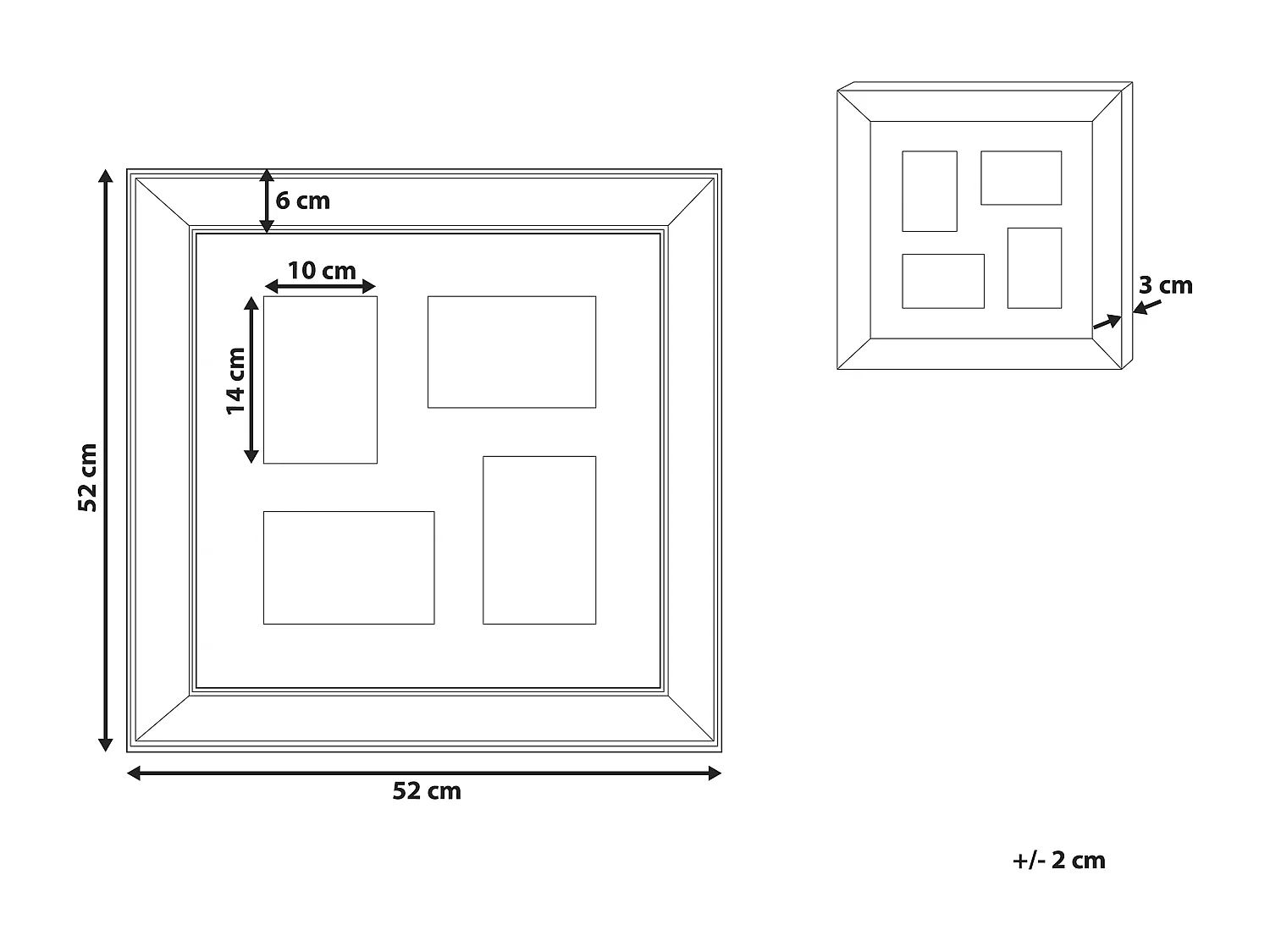 Moldura para 4 fotos DABOLA Cobre
