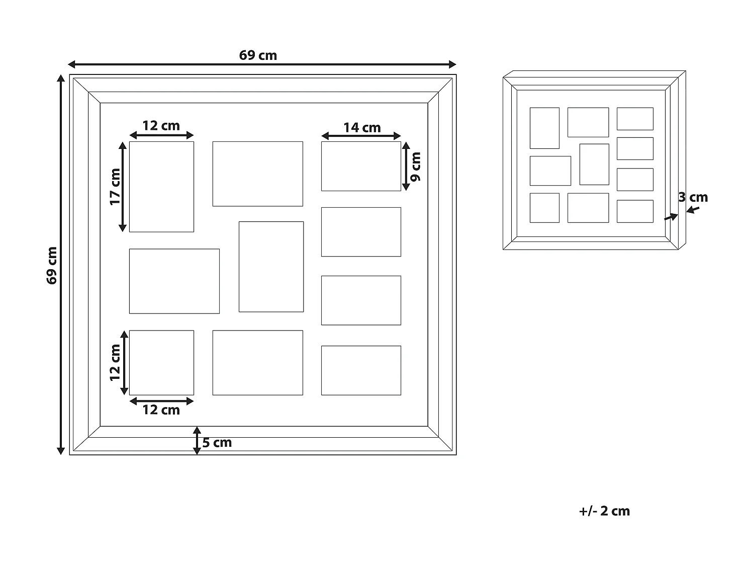 Cadre pour 10 photos DALABA Argenté