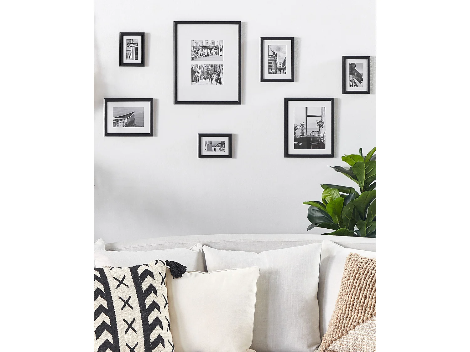 Lot de 7 cadres photo ZINARE Motif urbain Noir