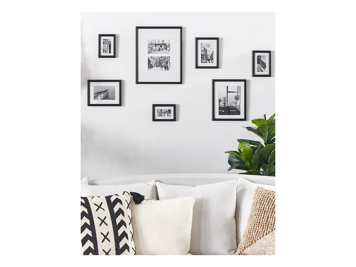 Lot de 7 cadres photo ZINARE Motif urbain Noir