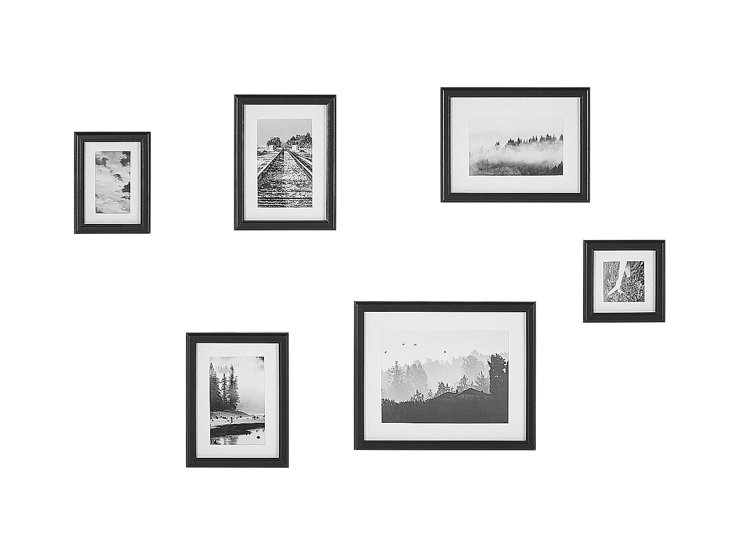 Lot de 6 cadres photo ZINARE Paysage Noir