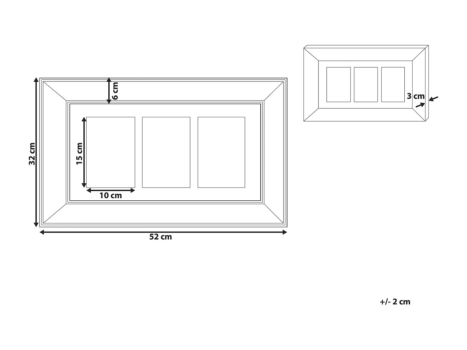 3er-Fotorahmen DABOLA Kupfer
