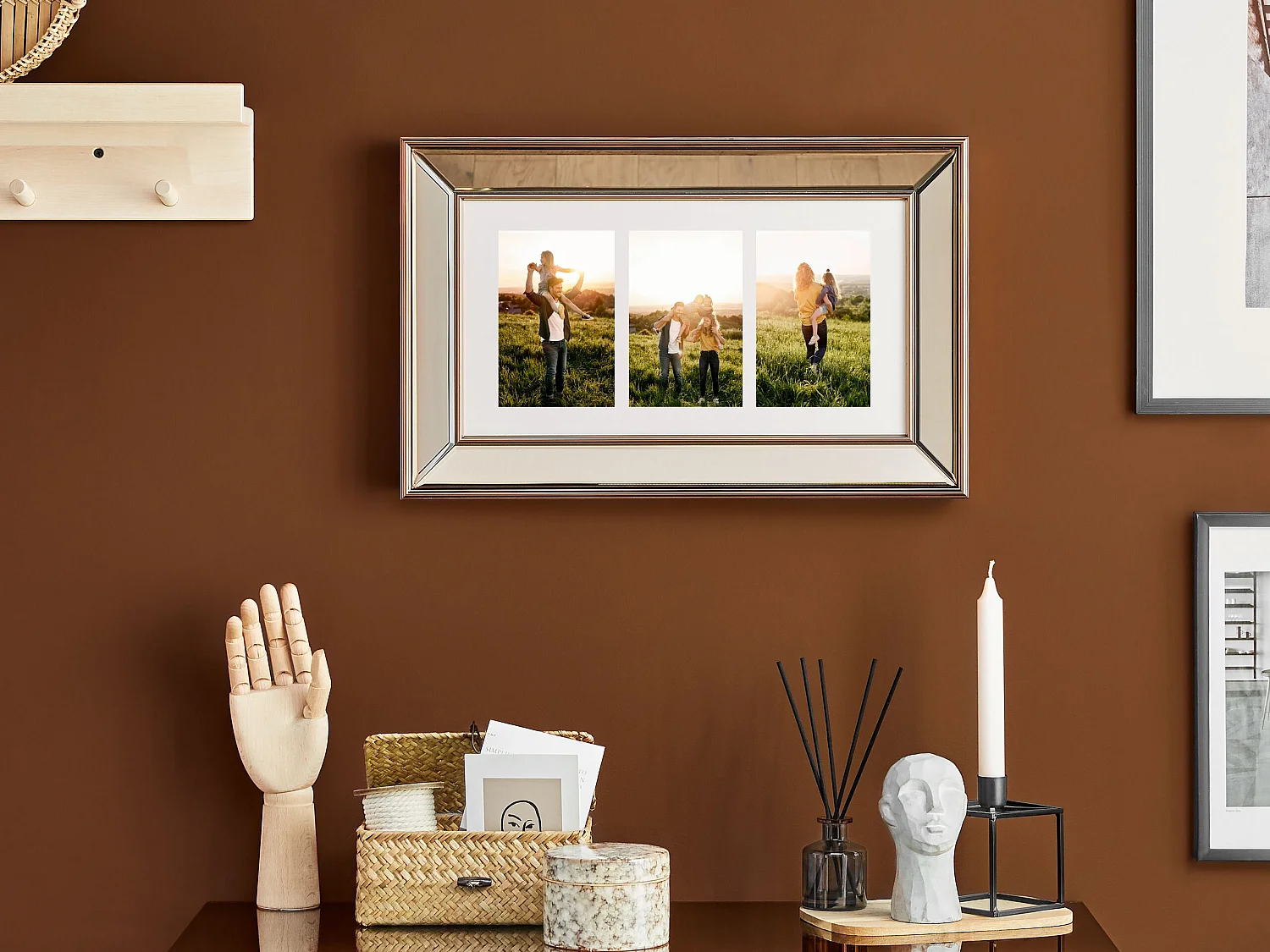 Cadre pour 3 photos DABOLA Cuivré