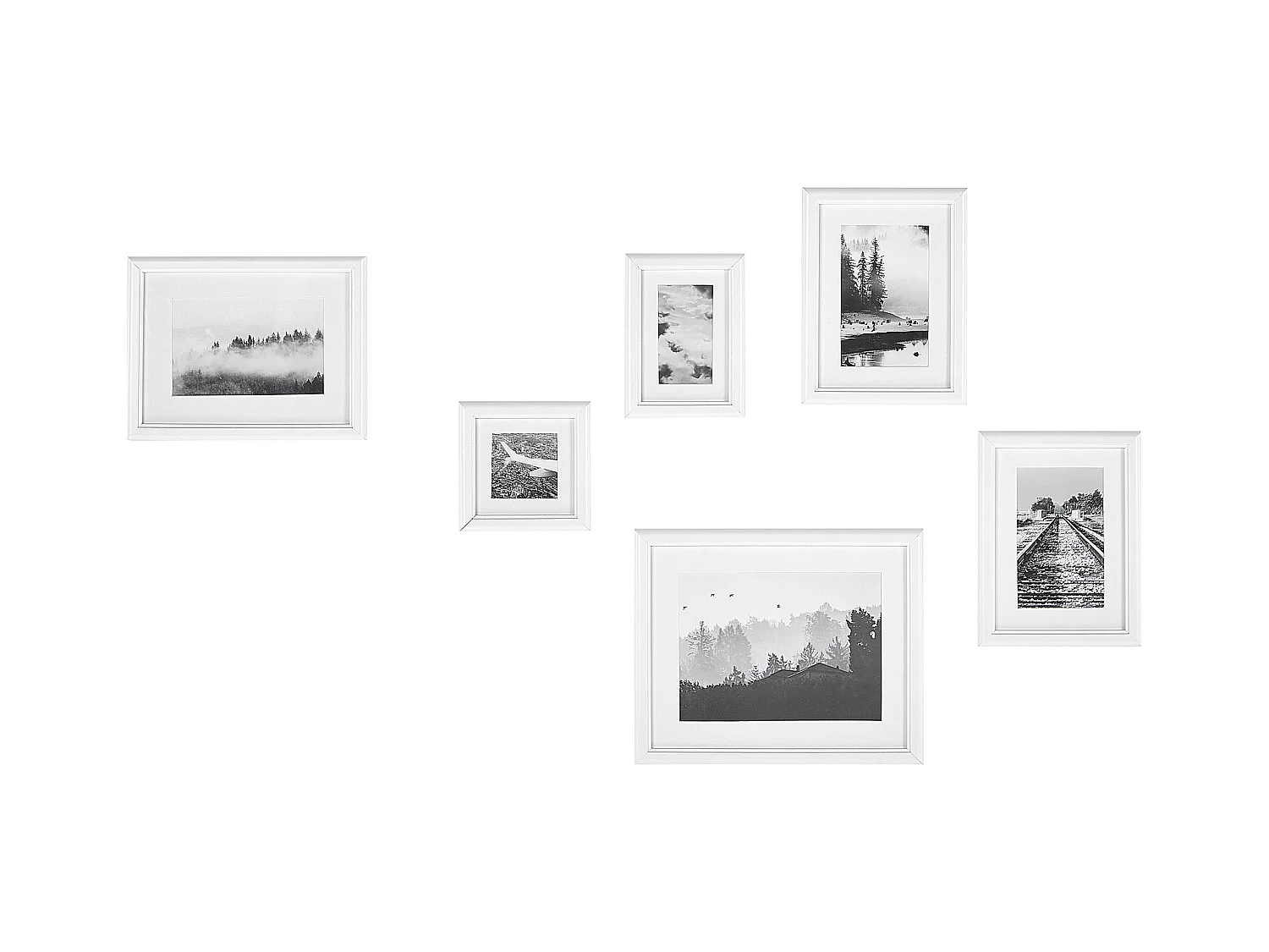 Set van 6 fotolijsten ZINARE Landschap Wit