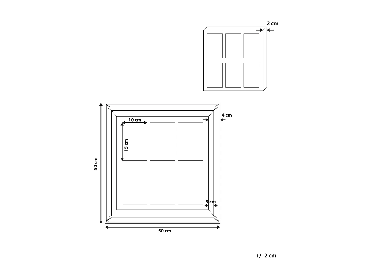 Cadre pour 6 photos MAKENI Argenté