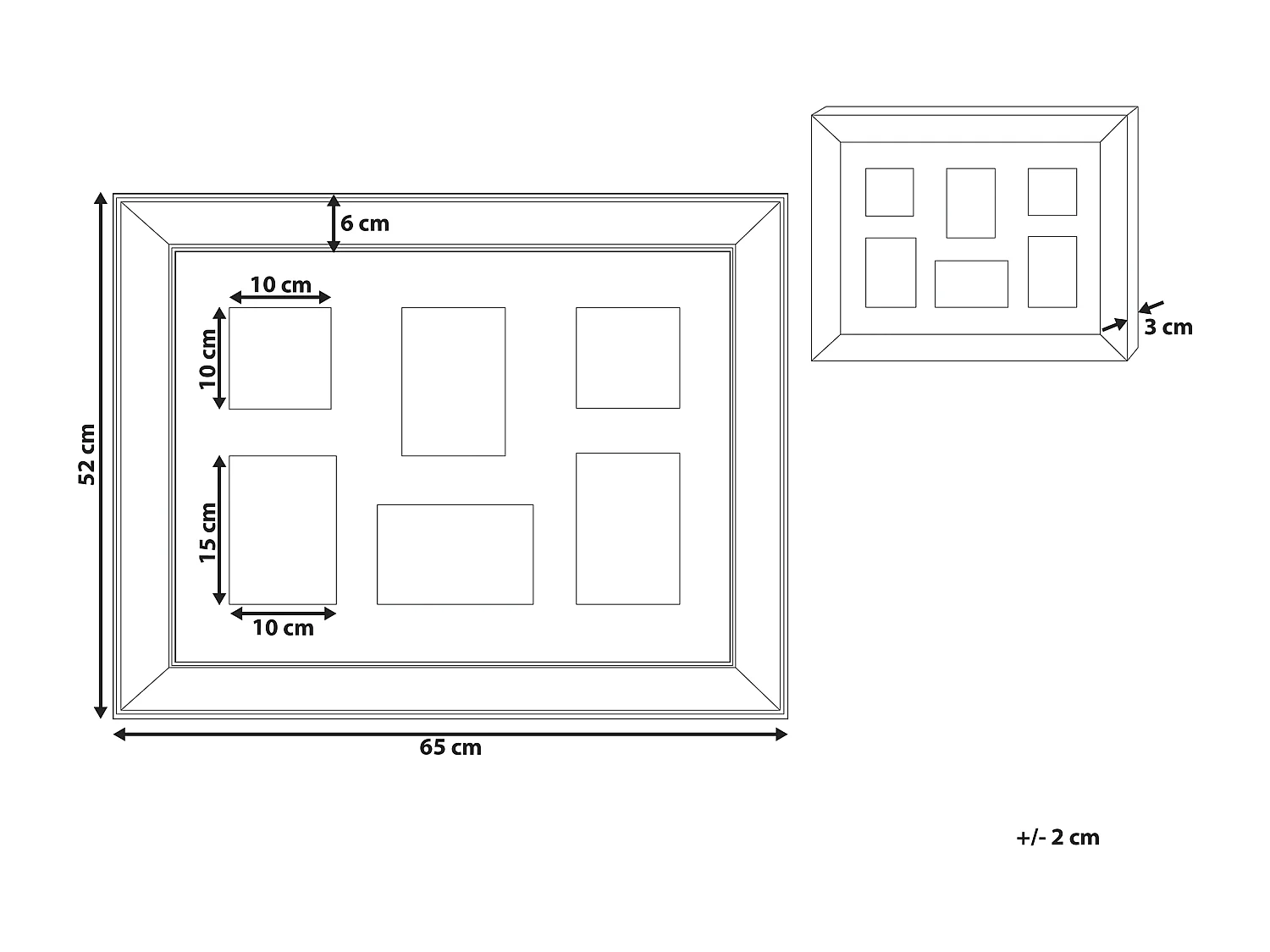 6er-Fotorahmen DABOLA Kupfer