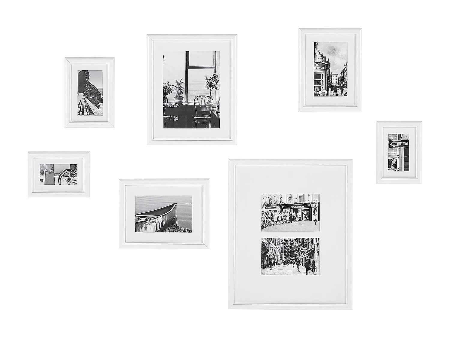 Lot de 7 cadres photo ZINARE Motif urbain Blanc