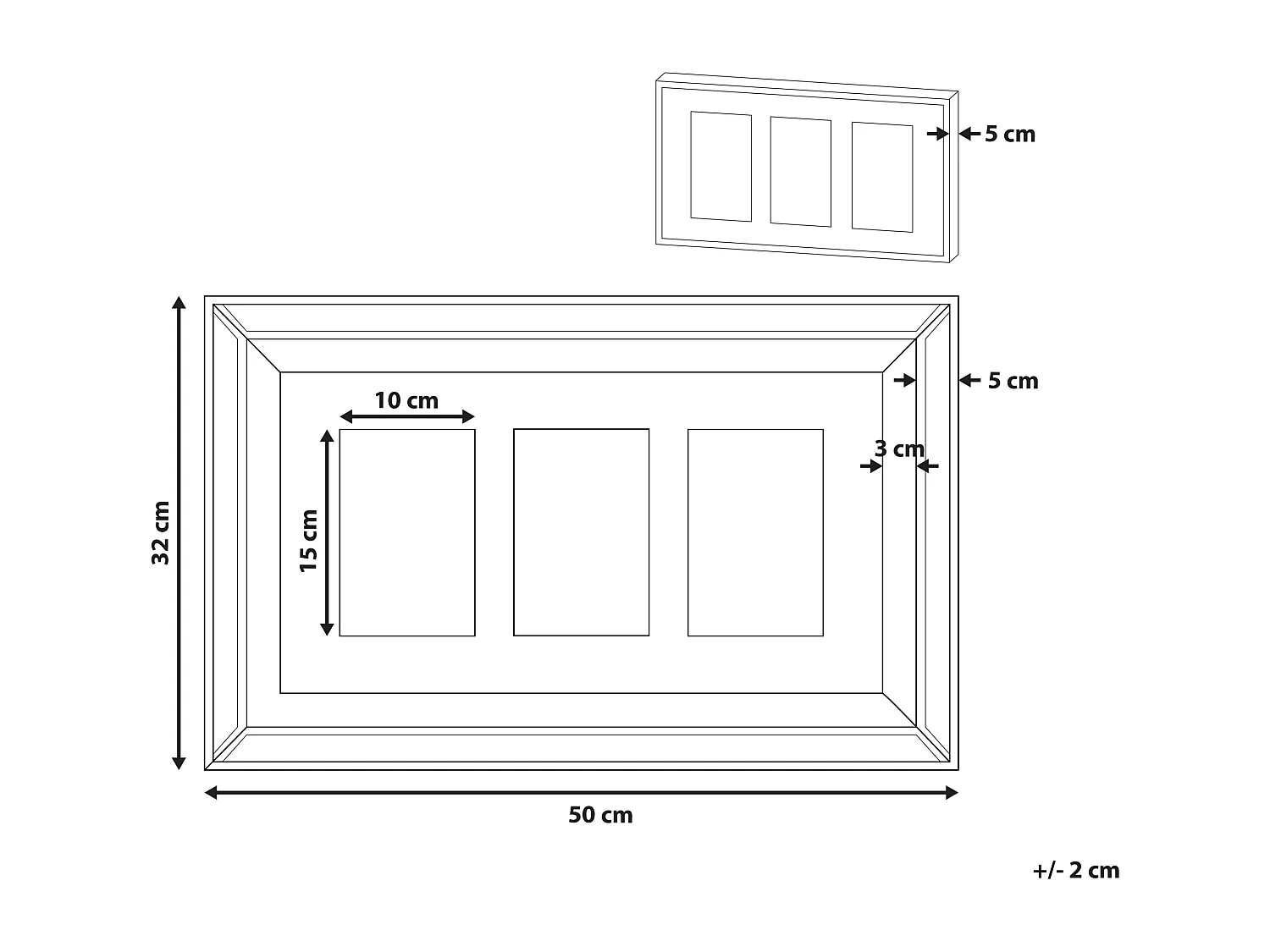 Cadre pour 3 photos SINTA Argenté
