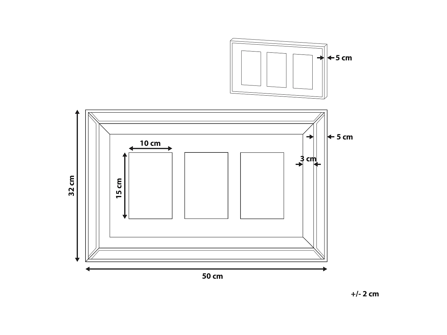 Cadre pour 3 photos SINTA Argenté