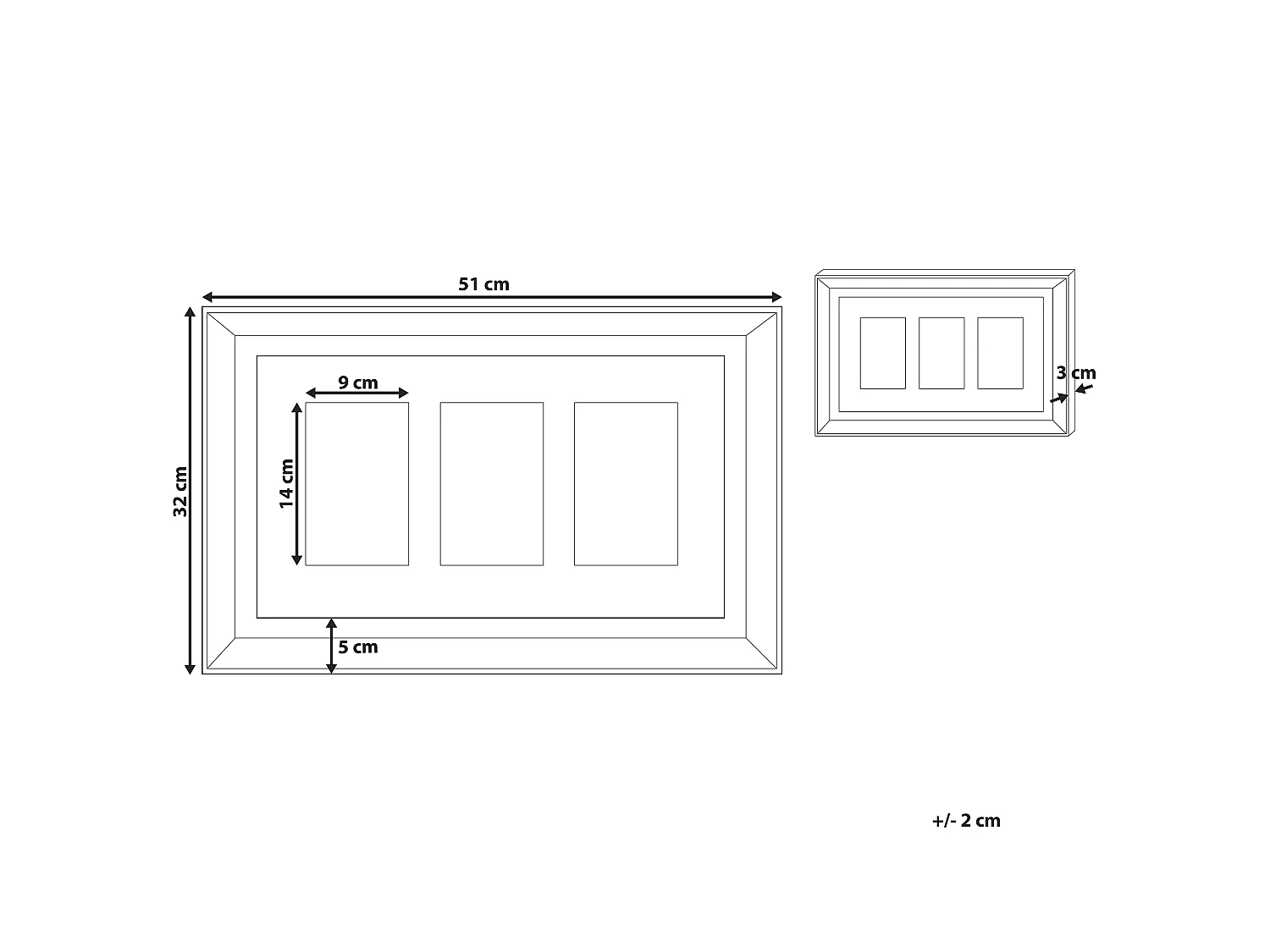Frame for 3 Photos DALABA Silver