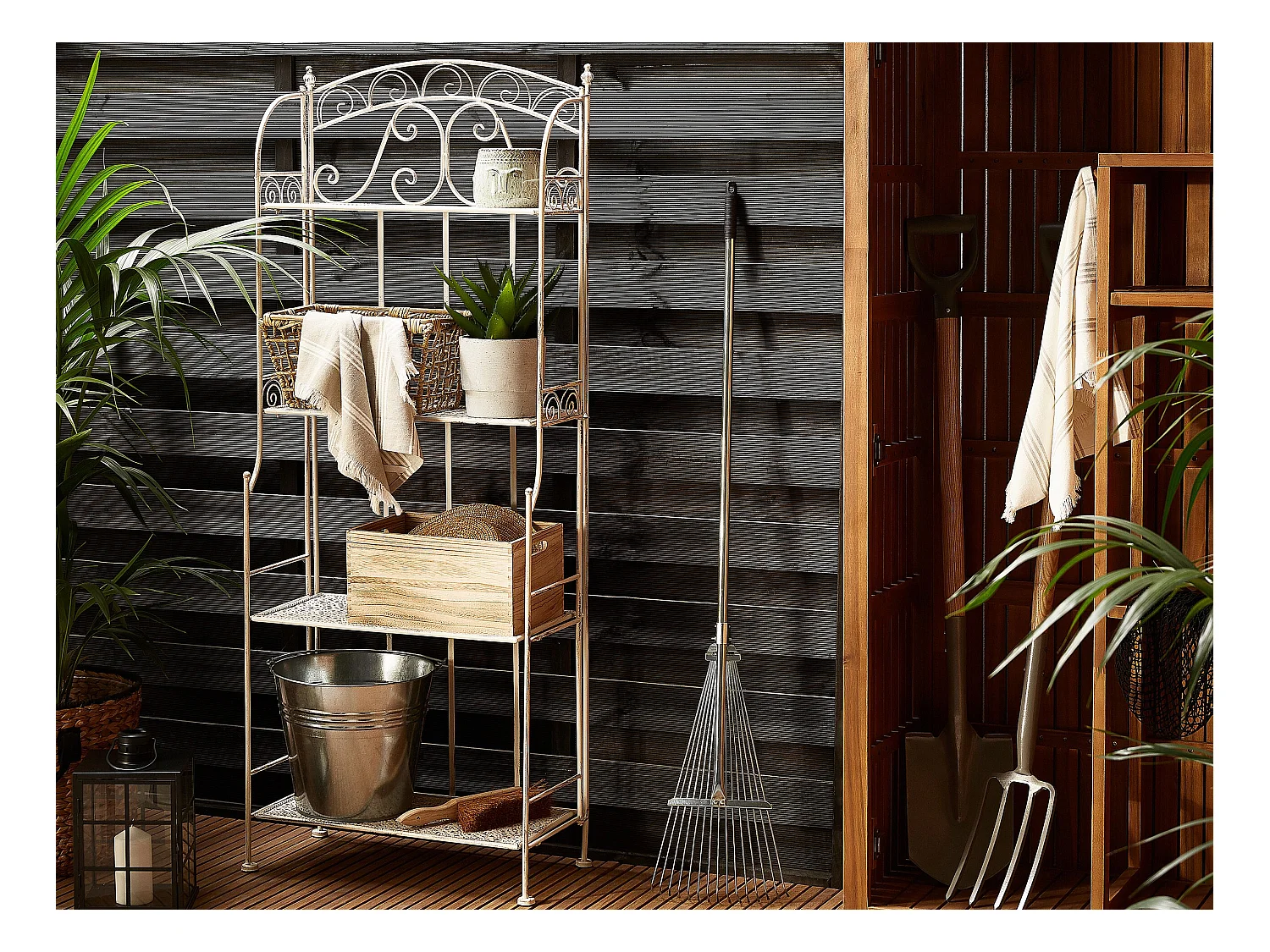 Meuble de rangement PADUA Métal 61 cm 32 cm Blanc