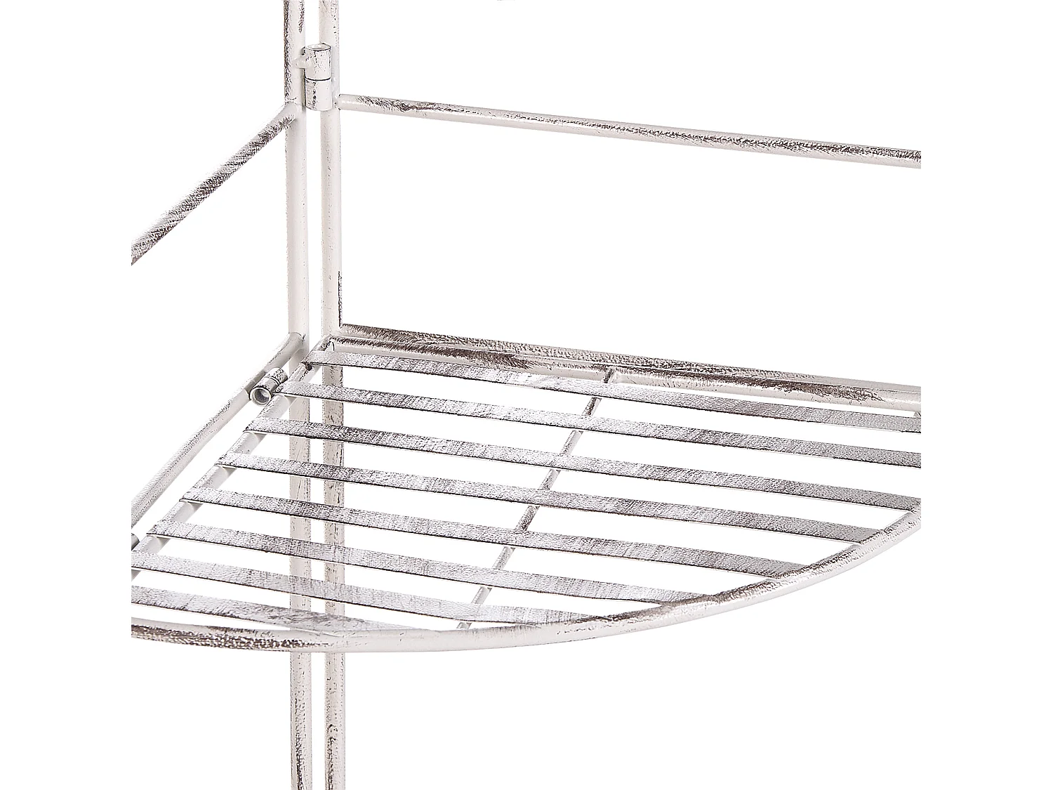 Vielseitiges Eckregal weiß mit Verzierungen aus Metall 4 Ablageflächen Biella