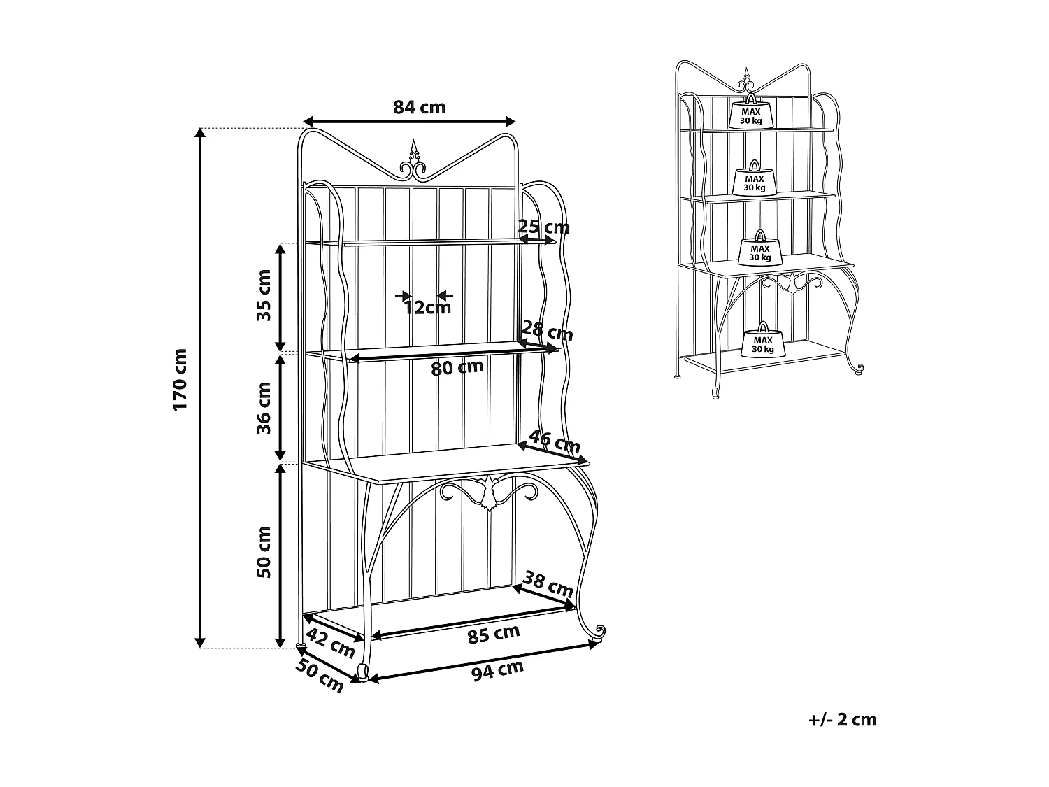 Meuble de rangement PAVONA Métal 94 cm 50 cm Noir
