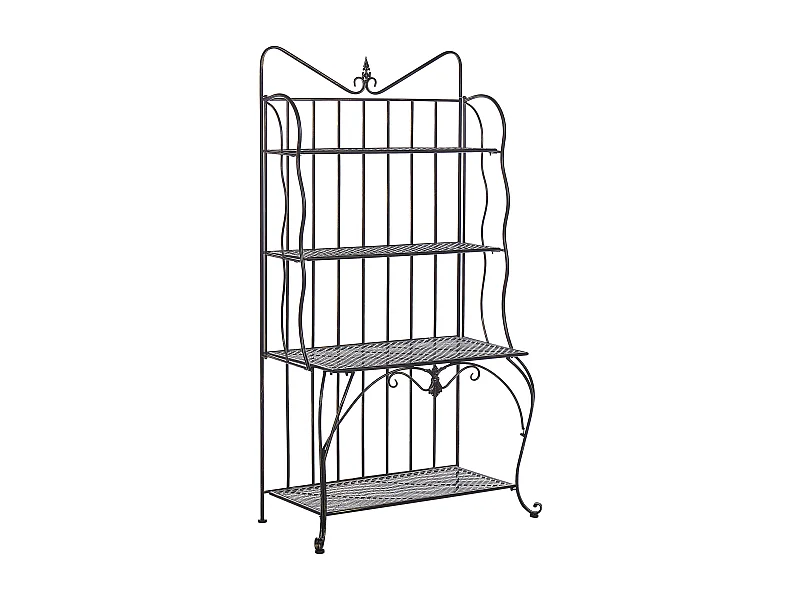Estante de jardim em metal preto com 4 níveis PAVONA