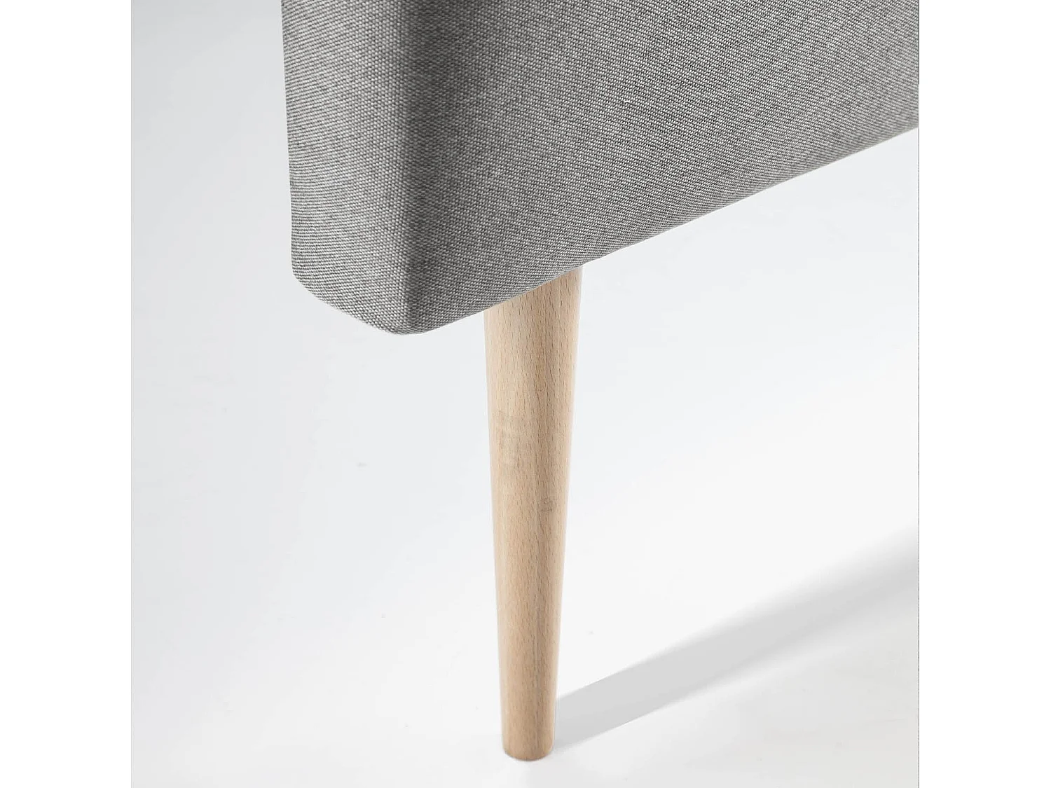 Testiera Oslo rivestita in tela 140x100 cm color grigio, gambe di legno