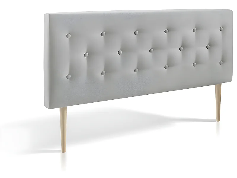 Osblo 140x100 cm gestoffeerd hoofdeinde, capiton in grijs stof, 8 cm diepte