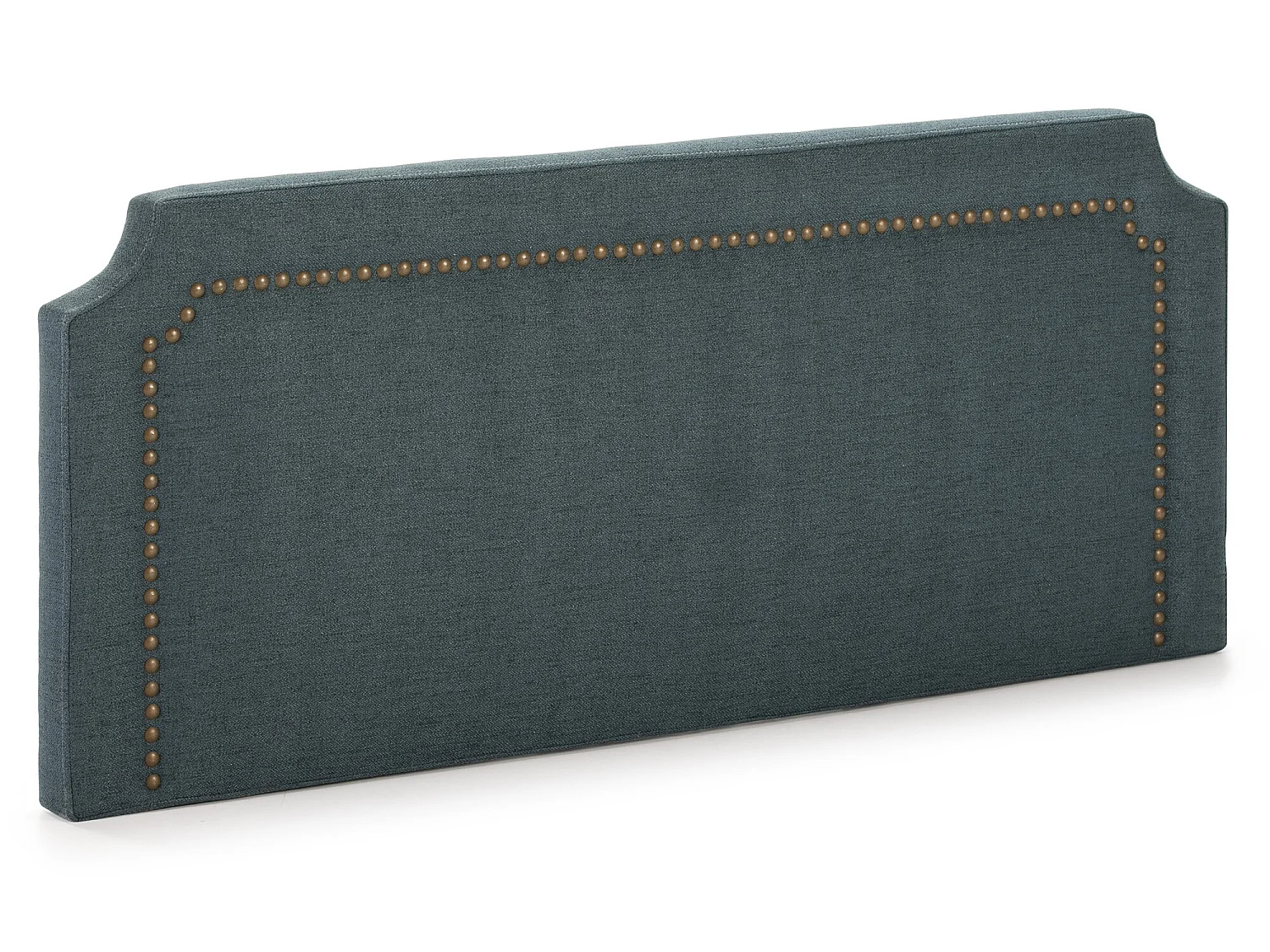 Beklede hoofdeinde Leonor 160 x 60 cm Blauw, Spijkers in Bruin, Totale Dikte 8 cm