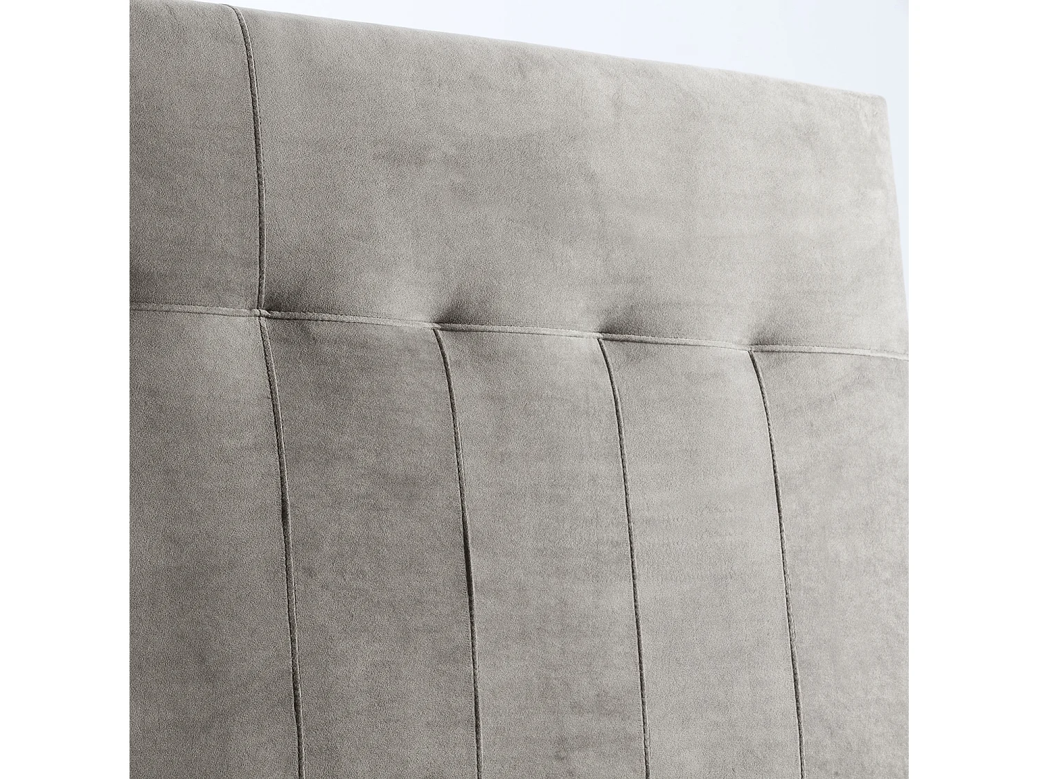 Tête de lit tapissée Napoles 160x100 cm Gris, Velours, Pieds en Bois