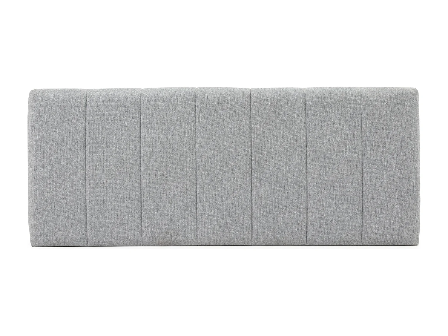Grijze gestoffeerde hoofdeinde Creta 150x60 cm, met schuimvulling, verticaal geborduurd, 8 cm dik.