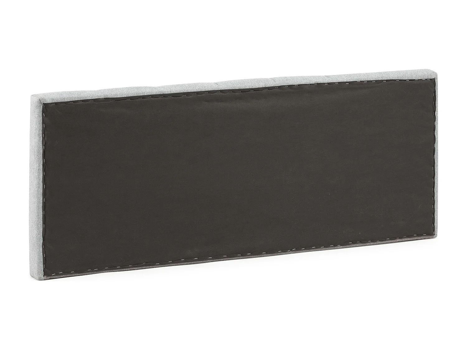 Grijze gestoffeerde hoofdeinde Creta 150x60 cm, met schuimvulling, verticaal geborduurd, 8 cm dik.